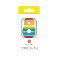 Candelina di compleanno arcobaleno numero 8 | Gallinasmilza 2