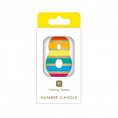 Candelina di compleanno arcobaleno numero 8 | Gallinasmilza