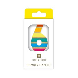 Candelina di compleanno arcobaleno numero 6 | Gallinasmilza 2
