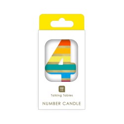 Candelina di compleanno arcobaleno numero 4 | Gallinasmilza 2