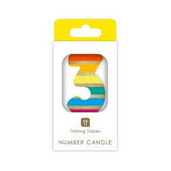 Candelina di compleanno arcobaleno numero 3 | Gallinasmilza 2