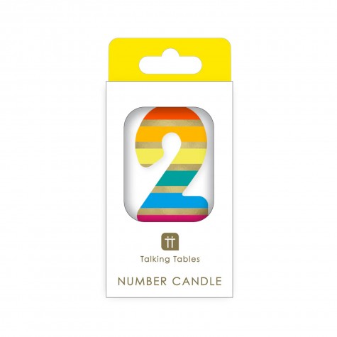 Candelina di compleanno arcobaleno numero 2 | Gallinasmilza
