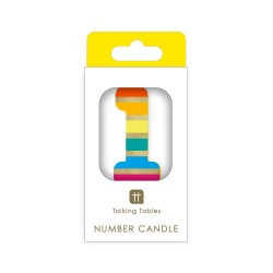 Candelina di compleanno arcobaleno numero 1 | Gallinasmilza 2