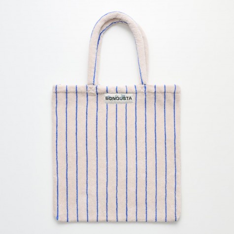 Borsa da spiaggia in cotone a righe blu | Gallinasmilza