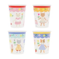 Bicchieri di Carta Colorati Tema Gatto | Gallinasmilza