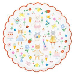 Piatti di carta da cena a tema gattini | Gallinasmilza