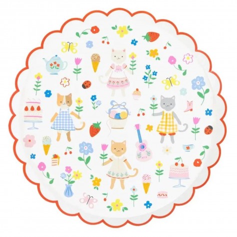 Piatti di carta da cena a tema gattini | Gallinasmilza