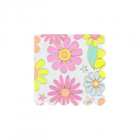 Tovagliolini di Carta con Fiori Anni 70 | Gallinasmilza