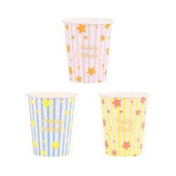 Bicchieri di carta di buon compleanno a stella | Gallinasmilza