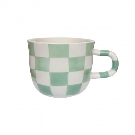 Tazza in ceramica a quadretti verdi | Gallinasmilza