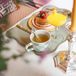 Tazza in ceramica a quadretti verdi | Gallinasmilza 2