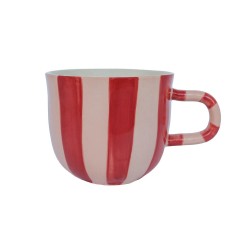 Tazza in ceramica a righe bordeaux | Gallinasmilza