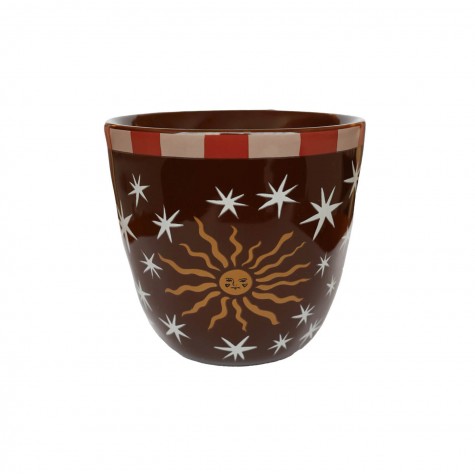 Bicchiere in ceramica con sole e stelle | Gallinasmilza