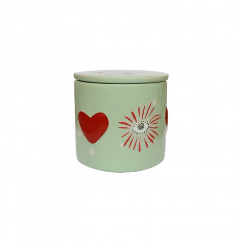 Barattolino in ceramica con occhio e cuori | Gallinasmilza