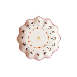 Piattino da dolce in ceramica con palme | Gallinasmilza