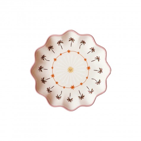 Piattino da dolce in ceramica con palme | Gallinasmilza