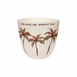Bicchiere in ceramica con palme | Gallinasmilza