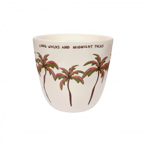 Bicchiere in ceramica con palme | Gallinasmilza