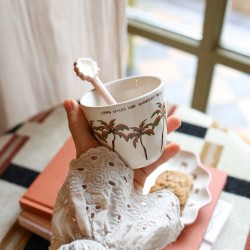 Bicchiere in ceramica con palme | Gallinasmilza 2