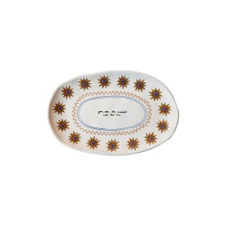 Piattino ovale in ceramica con soli | Gallinasmilza