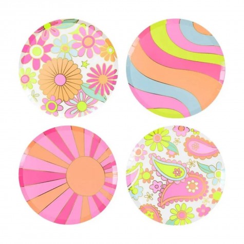 Piattini di Carta Colorati Anni 70 | Gallinasmilza