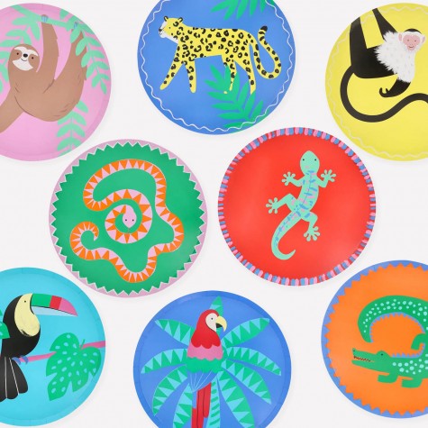 Piattini di Carta Animali Colorati | Gallinasmilza