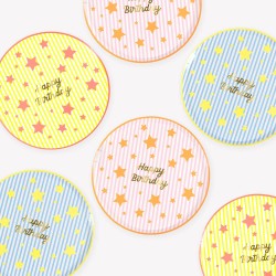 Piattini di Carta Stelle  Compleanno | Gallinasmilza