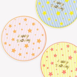 Piattini di Carta Colorati Compleanno | Gallinasmilza