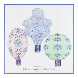 Set 3 Lanterne di Carta Decorative Blu | Gallinasmilza 2