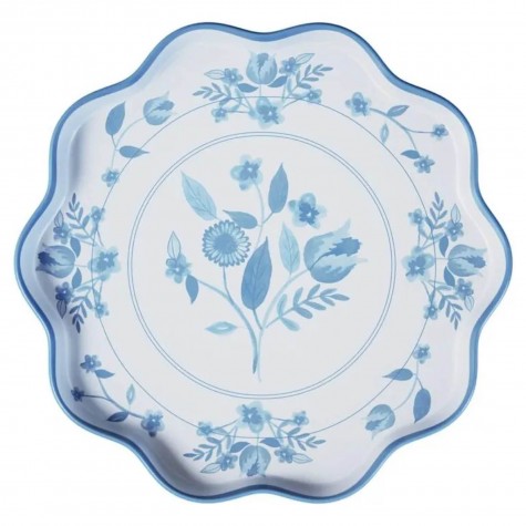 Piatto Melamina Blu a Fiori | Gallinasmilza