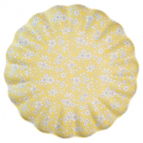 Piatto Giallo Melamina a Fiori | Gallinasmilza