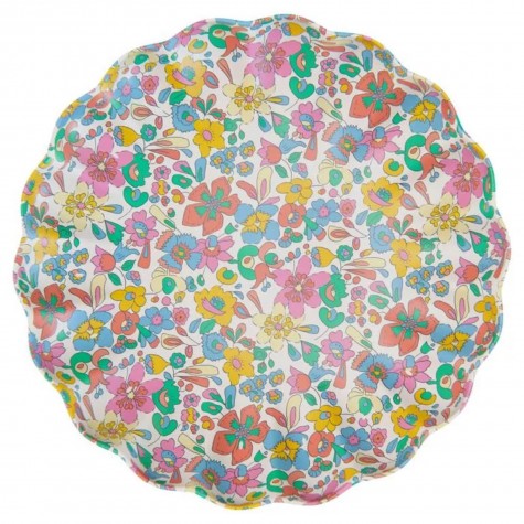 Piatto Azzurro Melamina a Fiori | Gallinasmilza