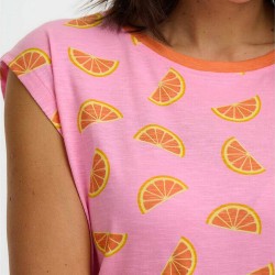 Canotta in cotone biologico con stampa fette d'arancio | 2