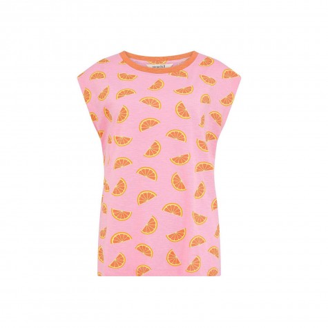 Canotta in cotone biologico con stampa fette d'arancio |