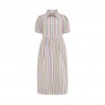 Abito midi in cotone biologico a righe multicolor |