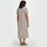 Abito midi in cotone biologico a righe multicolor |
