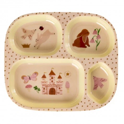 Piatto pappa 4 scomparti a tema fiabesco