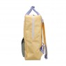 Zaino in materiale riciclato beige con patta a quadretti |
