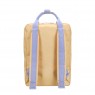 Zaino in materiale riciclato beige con patta a quadretti |