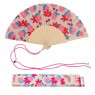 Ventaglio con stampa floreale rosa e rossa | Gallinasmilza