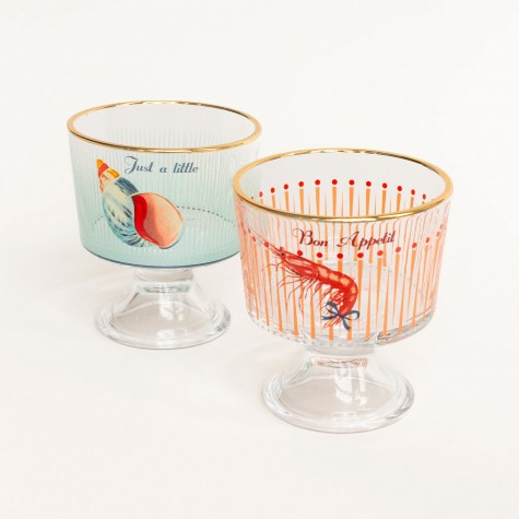 Set di 2 ciotole da dessert in vetro...