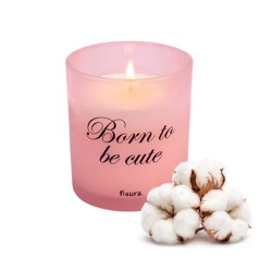Candela al cotone in vetro “Born to be cute” | Gallinasmilza
