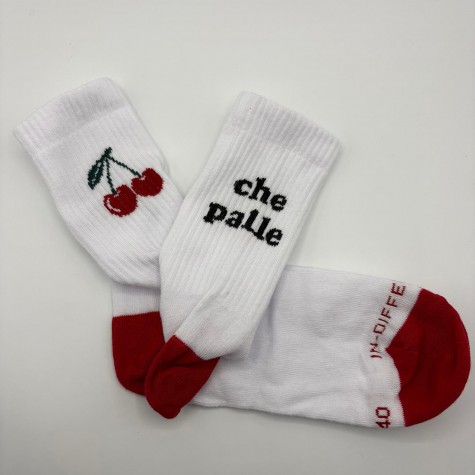 Calzini bianchi con scritta “Che Palle” | Gallinasmilza