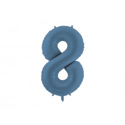 Palloncino compleanno numero 8 azzurro satinato | Gallinasmilza