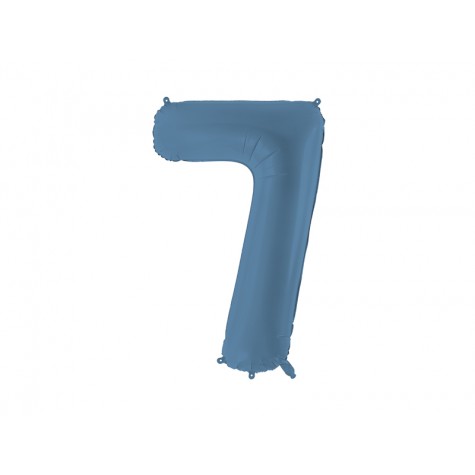 Palloncino compleanno numero 7 azzurro satinato | Gallinasmilza