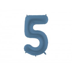 Palloncino compleanno numero 5 azzurro satinato | Gallinasmilza