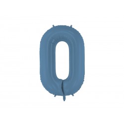 Palloncino compleanno numero 0 blu satinato | Gallinasmilza