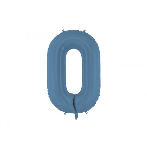Palloncino compleanno numero 0 blu satinato | Gallinasmilza
