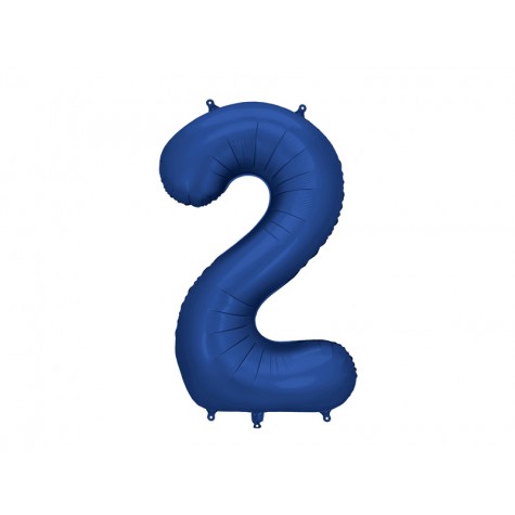 Palloncino compleanno numero 2 blu scuro | Gallinasmilza