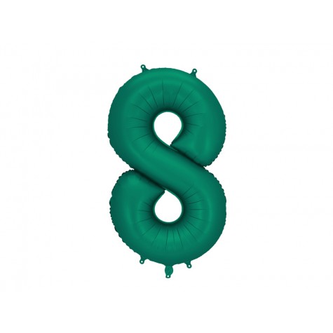 Palloncino compleanno numero 8 verde scuro | Gallinasmilza